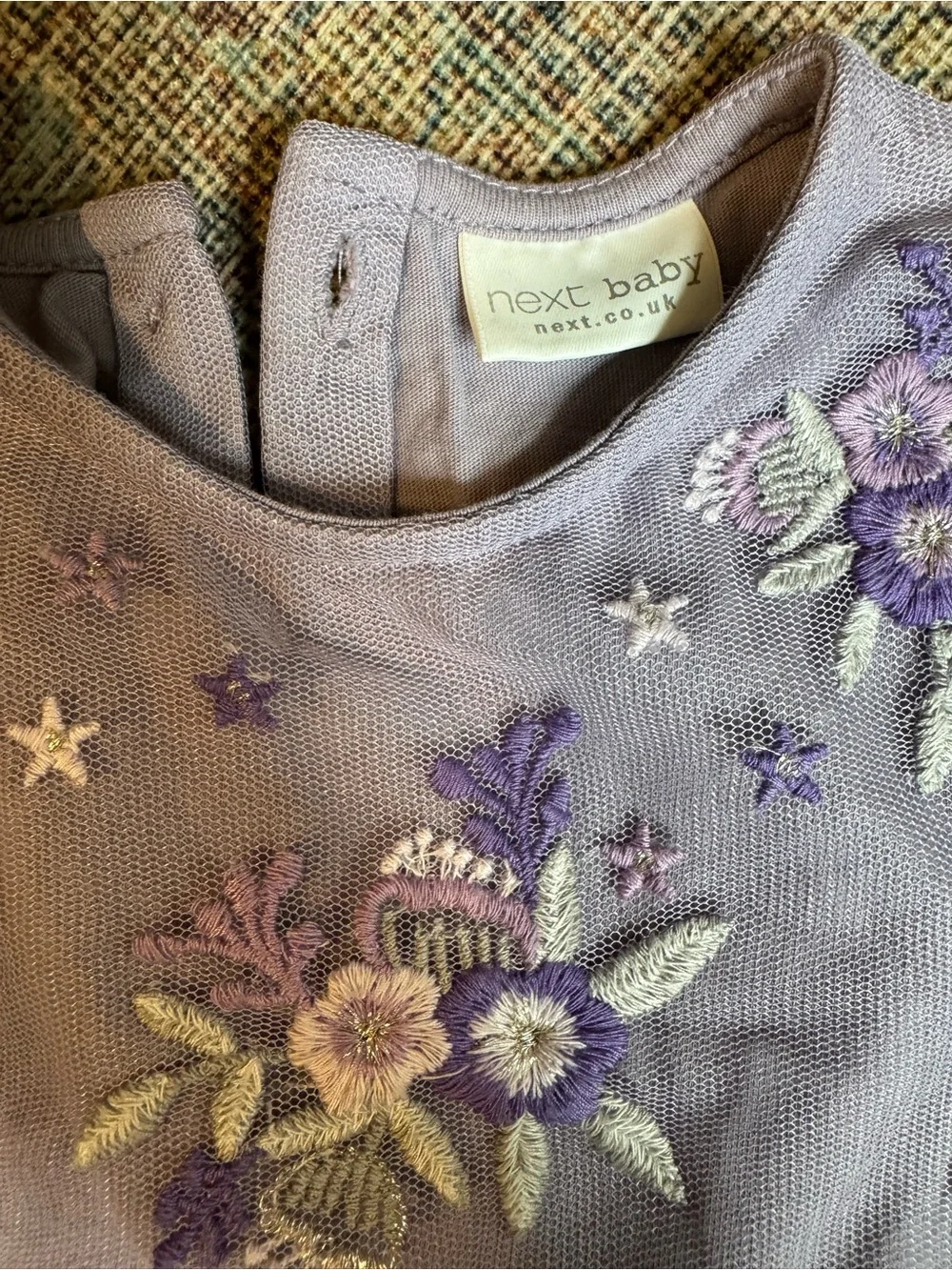 next Lilac Floral Embroidered Tulle Party Dress for Girls 12-18 Months